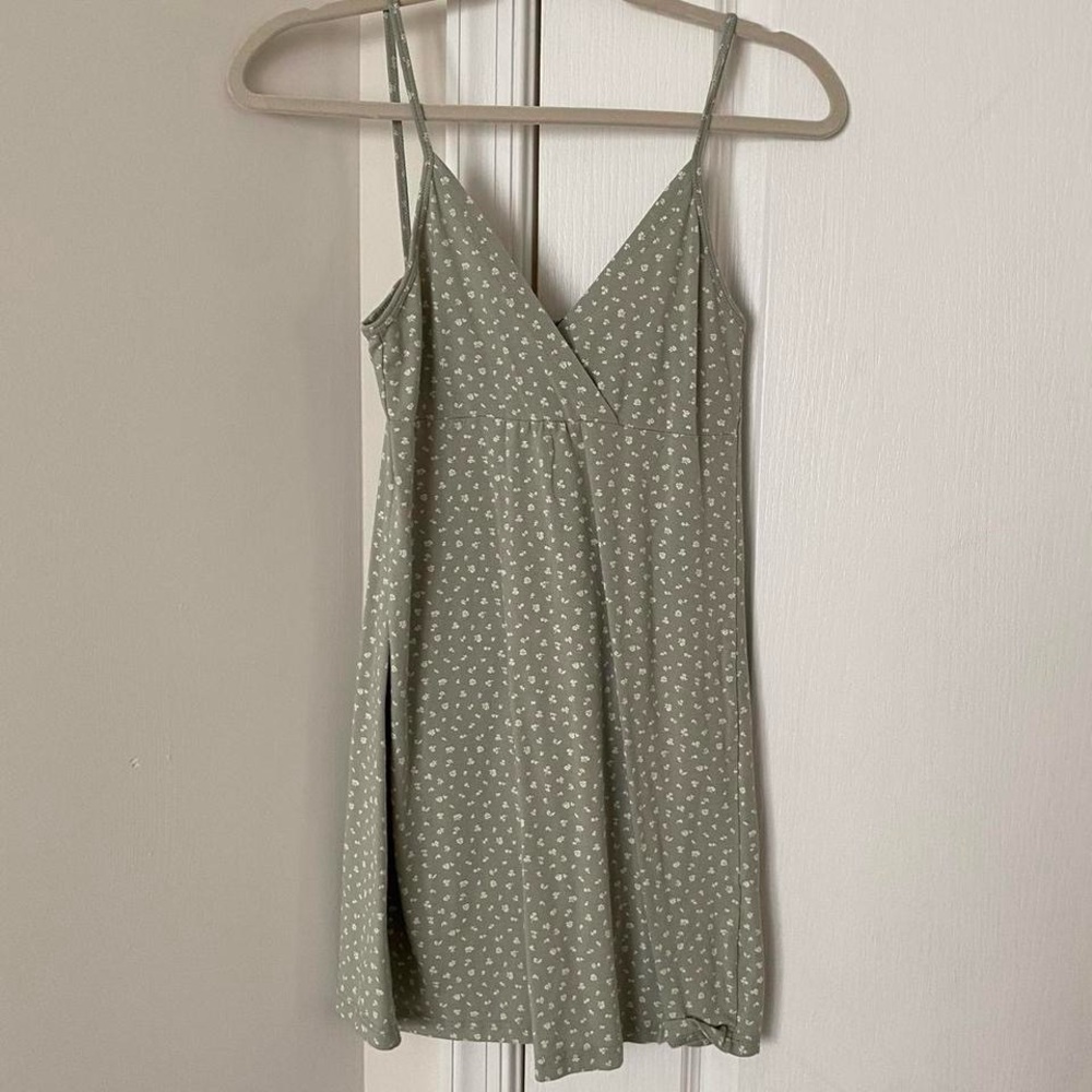 Green Floral Mini Dress
